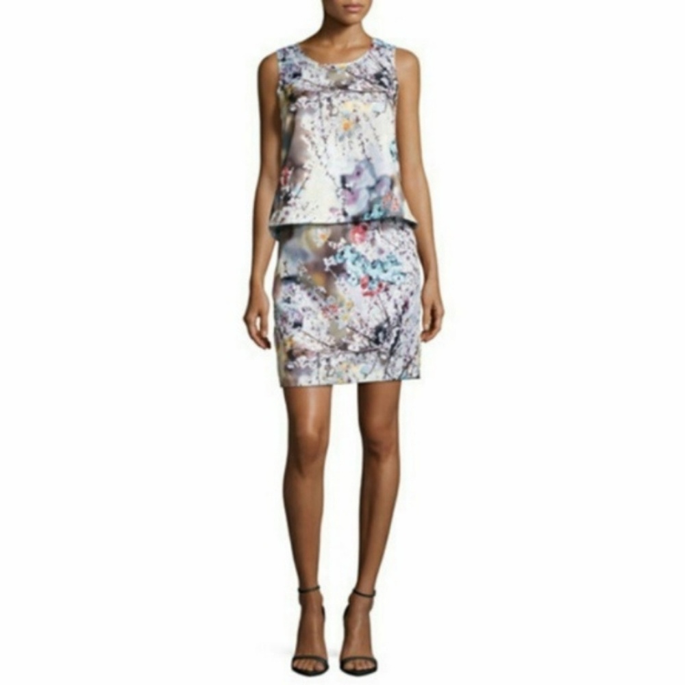 NWT, Nicole Miller New York Cherry Blossom Floral Popover Dress